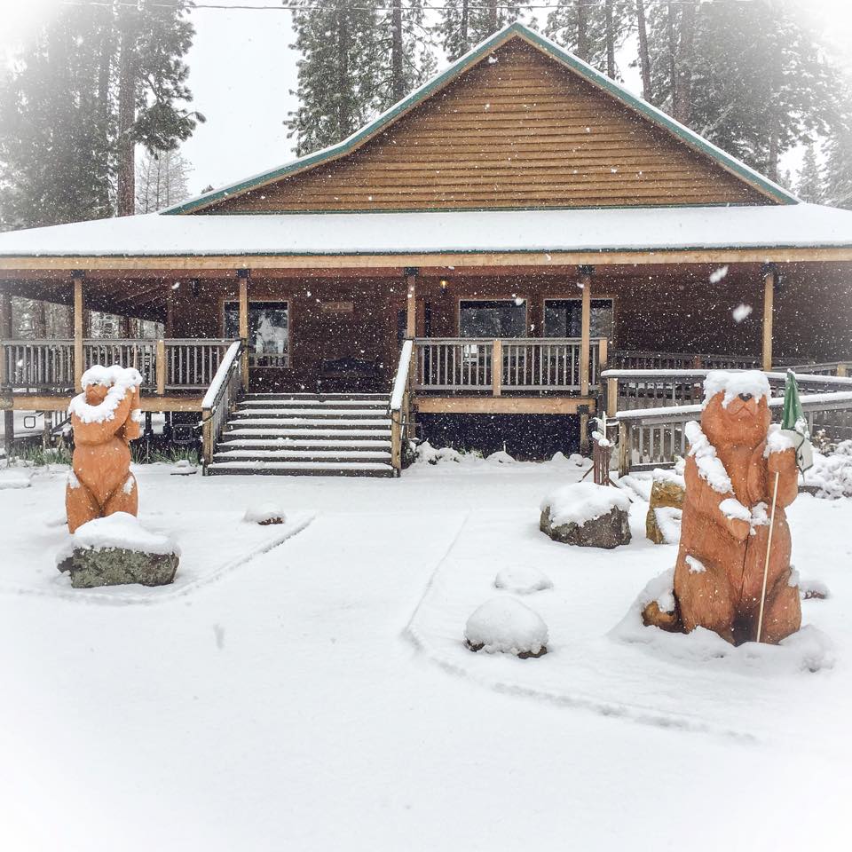 clubhouse with snow